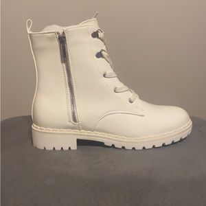Brand New JustFab White Ankle Boots